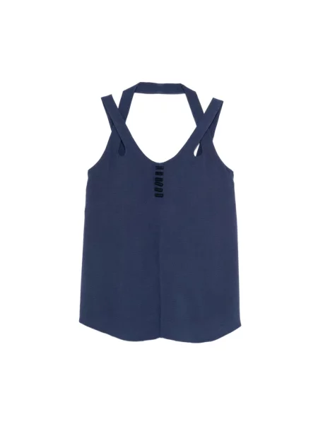 Top Emporio Armani w panterkę żakardowy niebieski