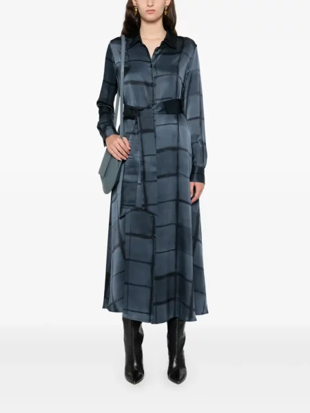 Rochie maxi Kiton de mătase albastru