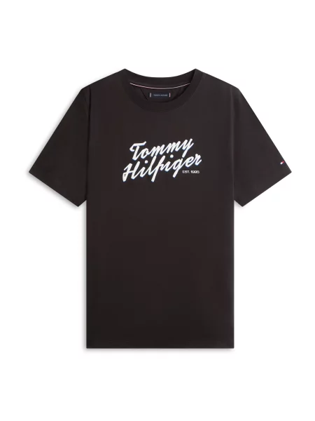 TOMMY HILFIGER Majica SUMMER modra / črna bela