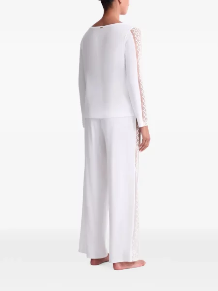 Pantaloni Aubade din dantelă alb