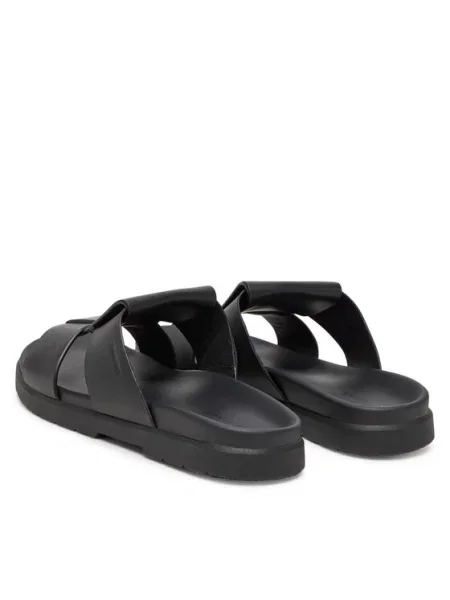 Calvin Klein Šľapky Lug Sandal Double T Lth čierna