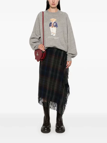 Класическа карирана поло тениска Polo Ralph Lauren бродирана черно