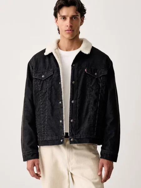 Levi's jachetă scurtă pentru bărbați din catifea reiată TYPE 3 SHERPA