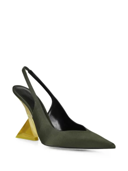 Pantofi cu toc The Attico slingback verde