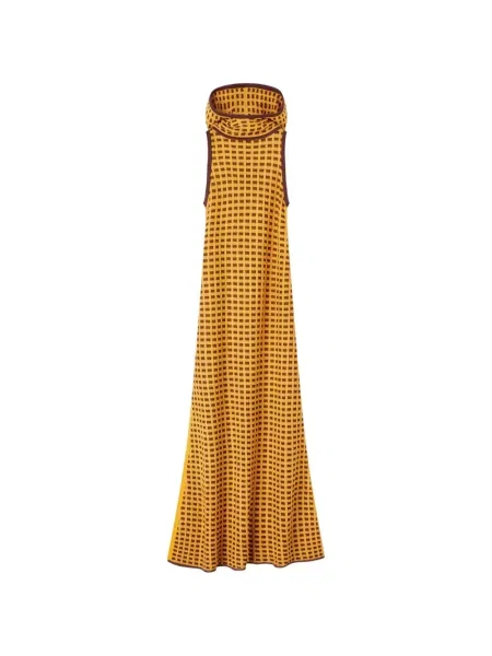 Rochie maxi Retori cu glugă galben