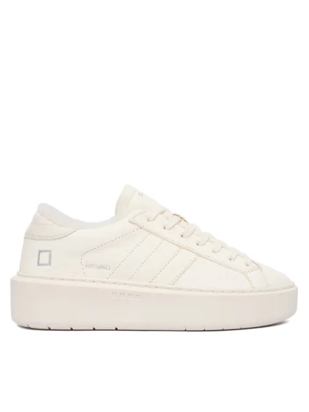 D.A.T.E. Sneakers Hill Low Fur Platform Écru