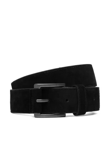 Tommy Hilfiger Nadrágszíj Th Soho Roller Suede fekete