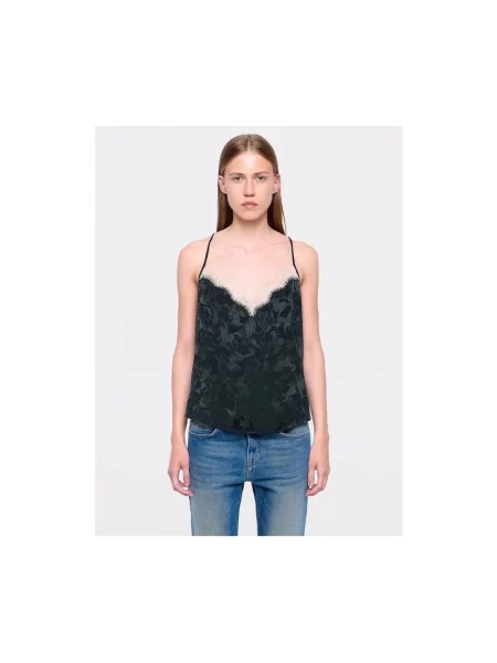 Top Zadig & Voltaire na ramiączkach czarny