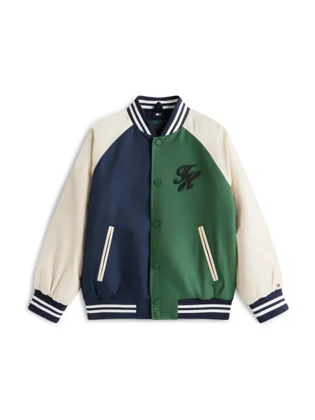Tommy Hilfiger Univerzitní Bunda tmavě modrá zelená béžová