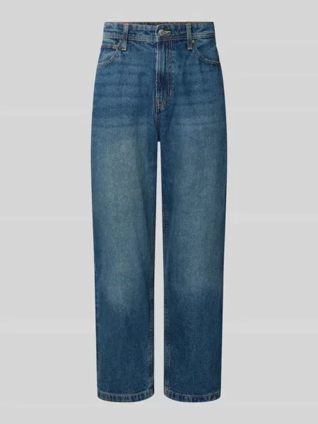 Jeansy o kroju straight fit z czystej bawełny z szlufkami na pasek Jack & Jones niebieskie