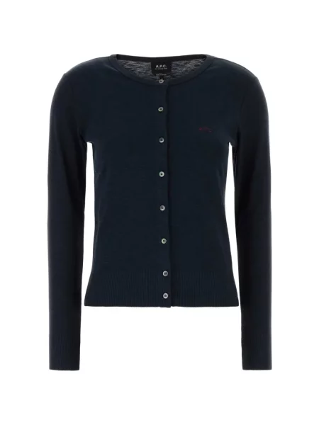 Cardigan A.p.c. cu broderie albastru