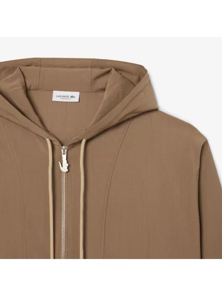 Lacoste Kurtka Half Zip Oversize Brązowa beżowy