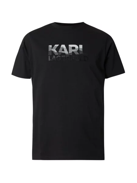 Karl Lagerfeld Tricou gri / gri metalic / gri deschis negru