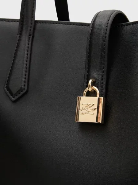 Шкіряна сумка Karl Lagerfeld K/Autograph з автографом чорна