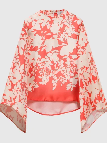 Блуза із шовку в квітковий принт Agnona