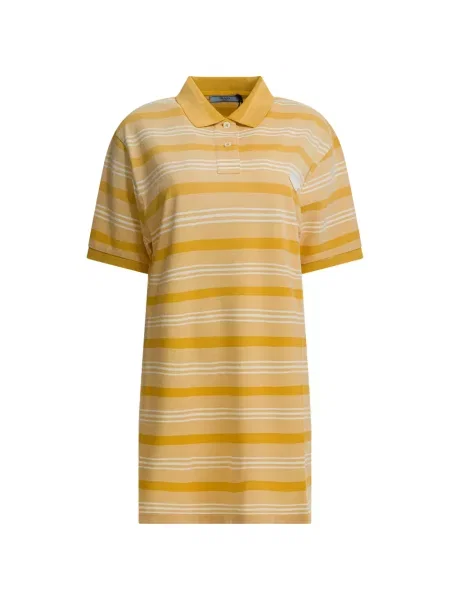 Rochie mini Prada cu dungi scurtă de costum galben