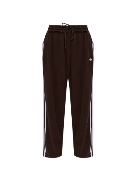 Pantaloni Adidas cu broderie cu dungi alergare maro