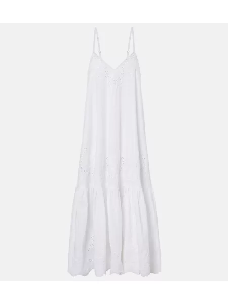 Rochie midi Juliet Dunn cu broderie alb