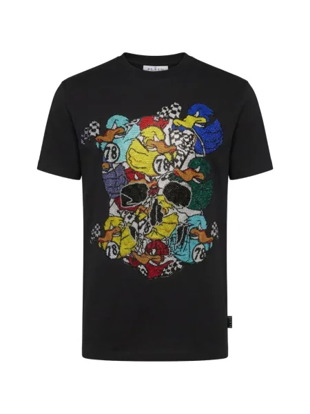 Tricou Philipp Plein din jerseu negru