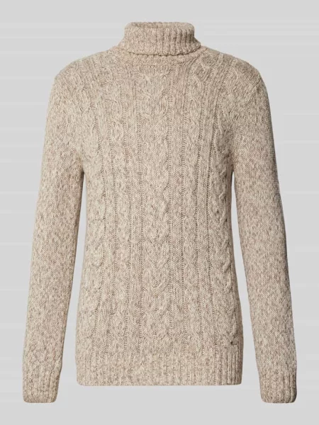 Sweter z golfem o kroju regular fit z prążkowanymi wykończeniami Ragman biały