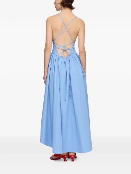 Rochie maxi Ganni din poplin albastru