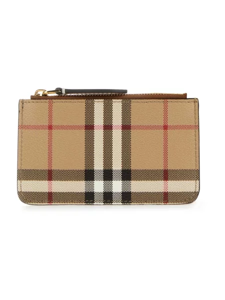 Portfel Burberry w kratę na ramiączkach beżowy
