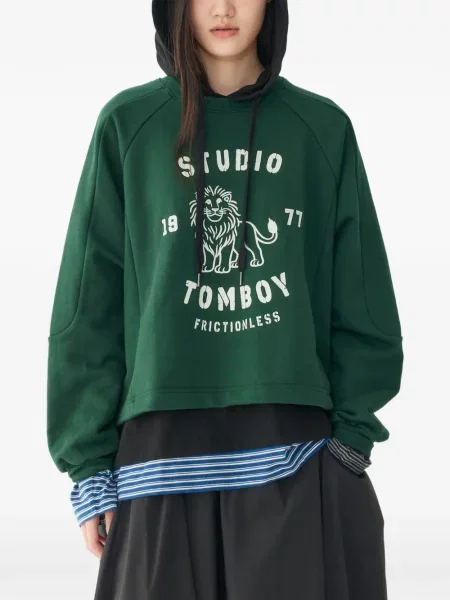 Hanorac Tomboy cu imagine verde