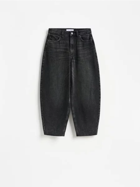 Reserved Blugi barrel leg negru