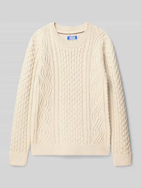 Sweter z dzianiny o kroju regular fit z fakturowanym wzorem model ‘Sean’ Jack & Jones
