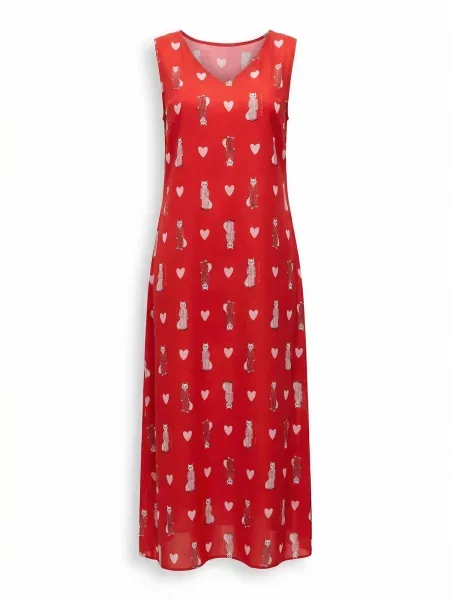 Cat e Lolette Letné šaty Loungewear dress' červená