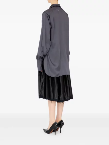 Cămașă Maison Margiela din satin lungă gri
