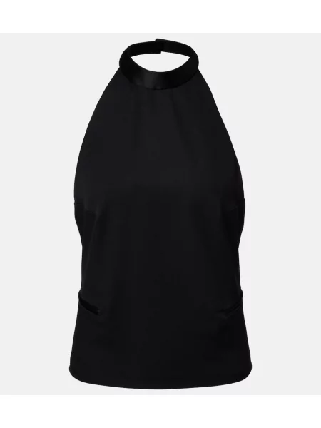Top Mcqueen din satin negru