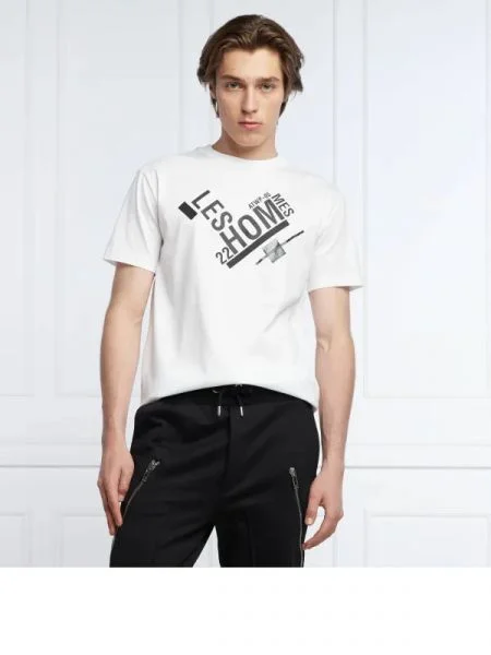 Les Hommes Tricou alb