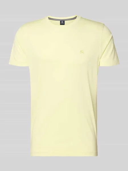 T-shirt z okrągłym dekoltem i wyhaftowanym logo Lerros