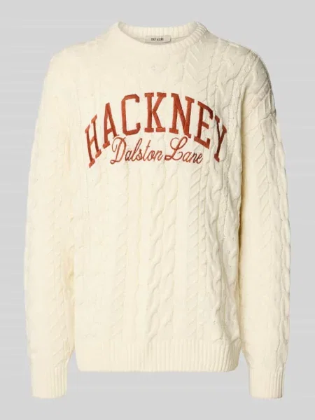 Sweter z dzianiny o kroju regular fit z mieszanki bawełny model ‘MACK’ Only & Sons biały