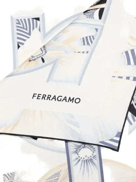 Fular Ferragamo de mătase cu imagine