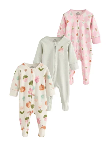 Next Pijamale crem / pastel / roz pastel verde