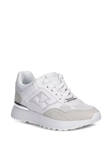 Sneakerși Guess cu platformă plasă alb