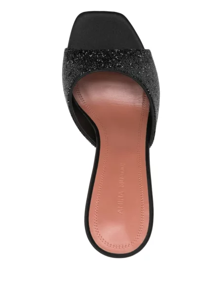 Sandale Amina Muaddi de cristal negru