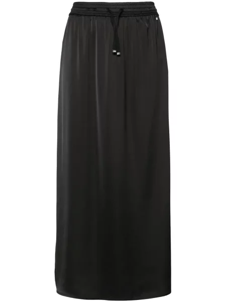 Fustă midi Herno din satin cu cordon negru