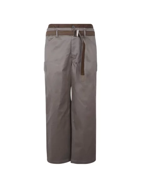 Pantaloni cargo Sacai din țesătură twill gri