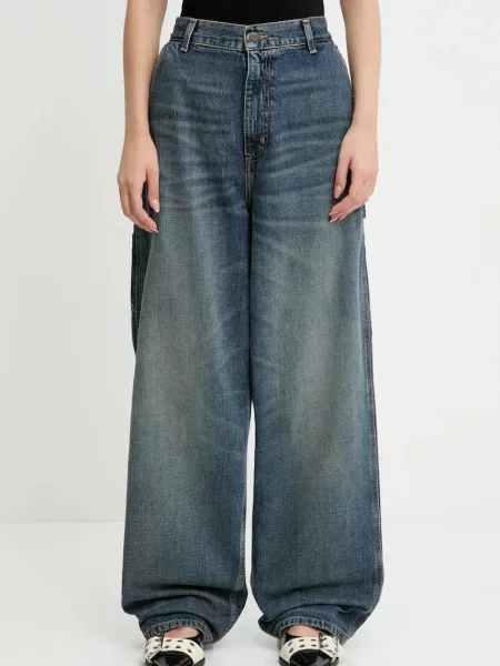 Carhartt WIP jeans W Brandon Single Knee Pant high waist albastru