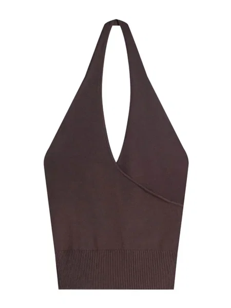 Bershka Top z naramnicami rjava