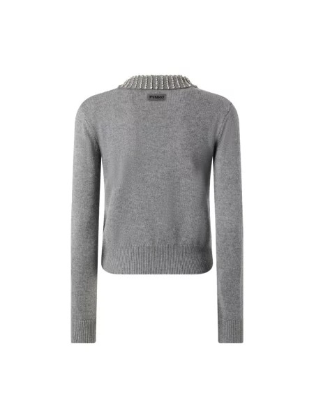 Sweter Pinko wełniany szary