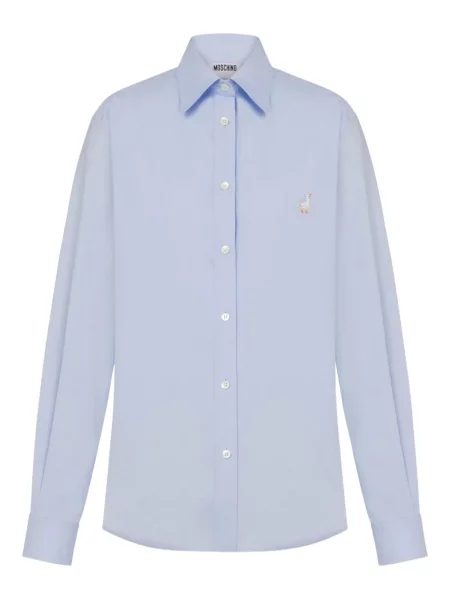 Cămașă Moschino din poplin albastru