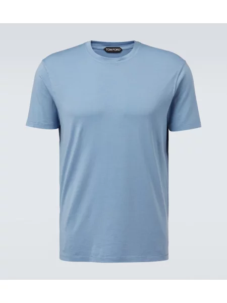 Tricou Tom Ford din jerseu albastru