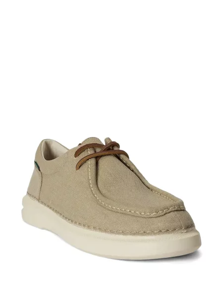 Papuci Polo Ralph Lauren din piele cu autograf cu cordon albastru