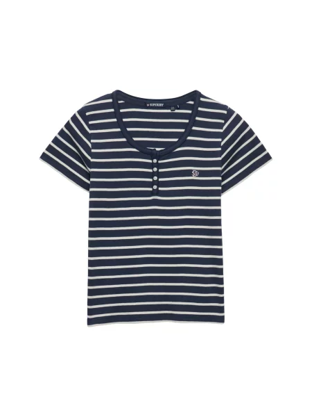Superdry & Co Tricou albastru marin alb