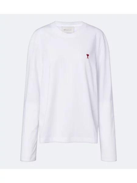 Top Ami Paris din jerseu alb