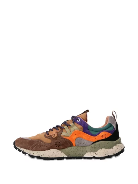 Bőr virágos sneaker Flower Mountain barna